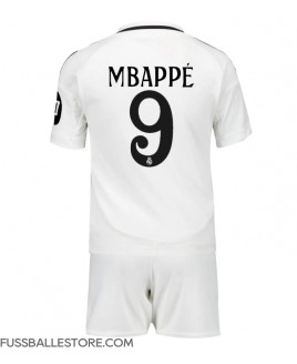 Günstige Real Madrid Kylian Mbappe #9 Heimtrikotsatz Kinder 2024-25 Kurzarm (+ Kurze Hosen)